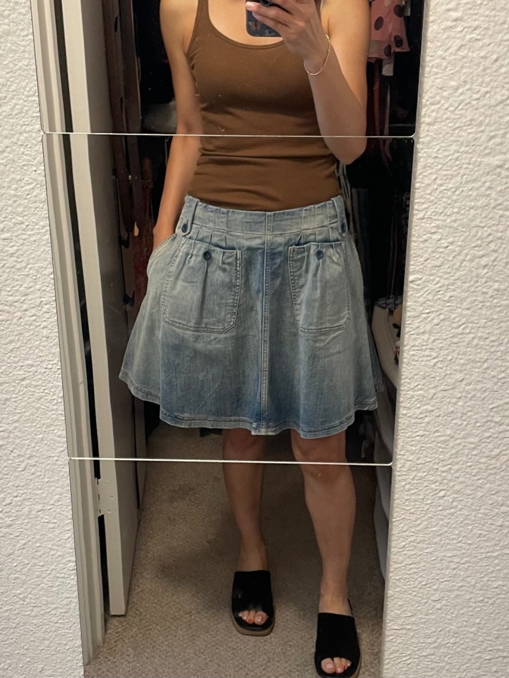 See By Chloe Denim Flare Skirt, size 6